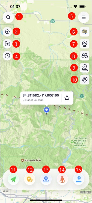 main panelof ultfone location changer ios app