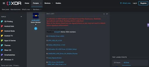 Download and install the required PC drivers
