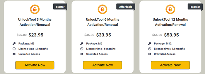 UnlockTool Pricing