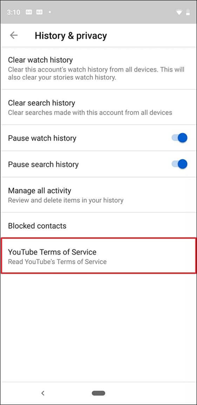 youtube terms service