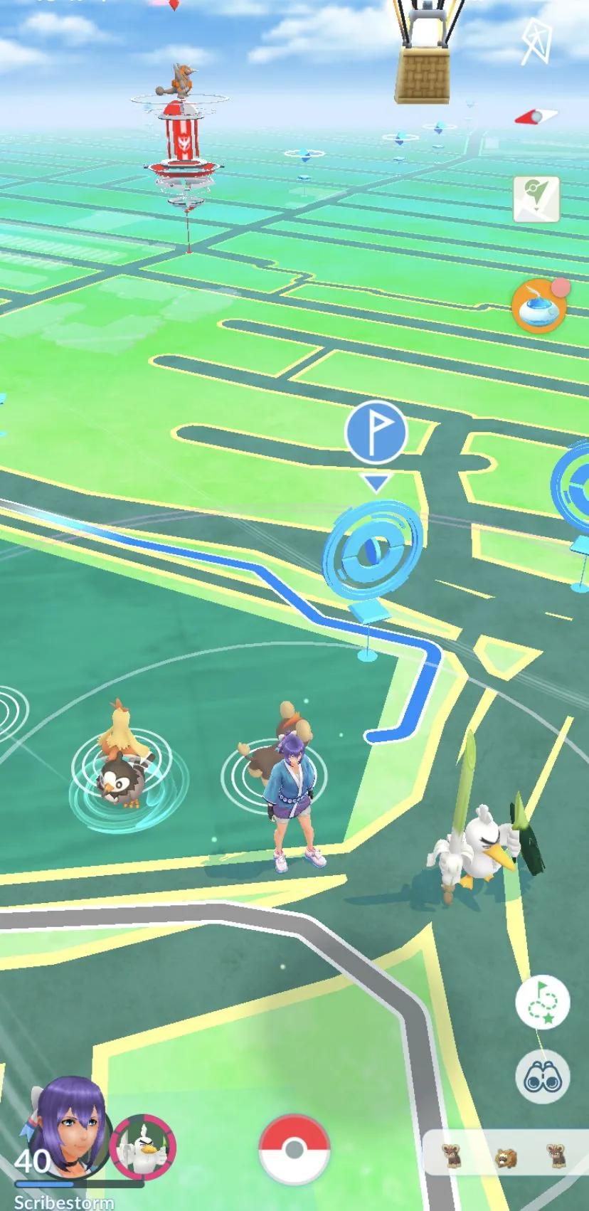 pokemon go route map
