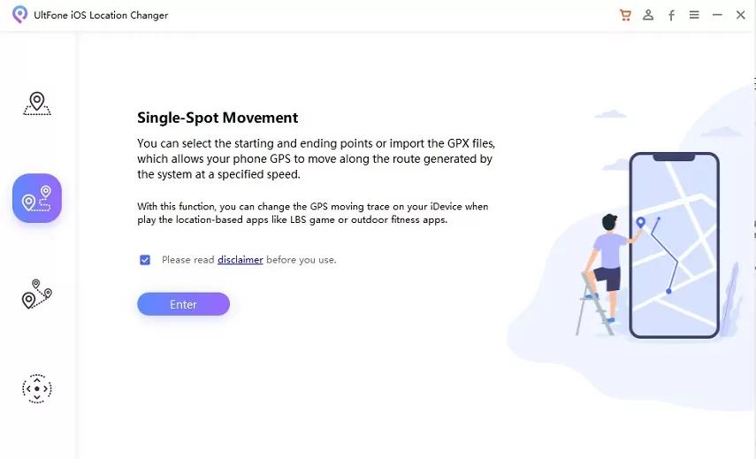 use ultfone ios location changer single spot movement to find zygarde route