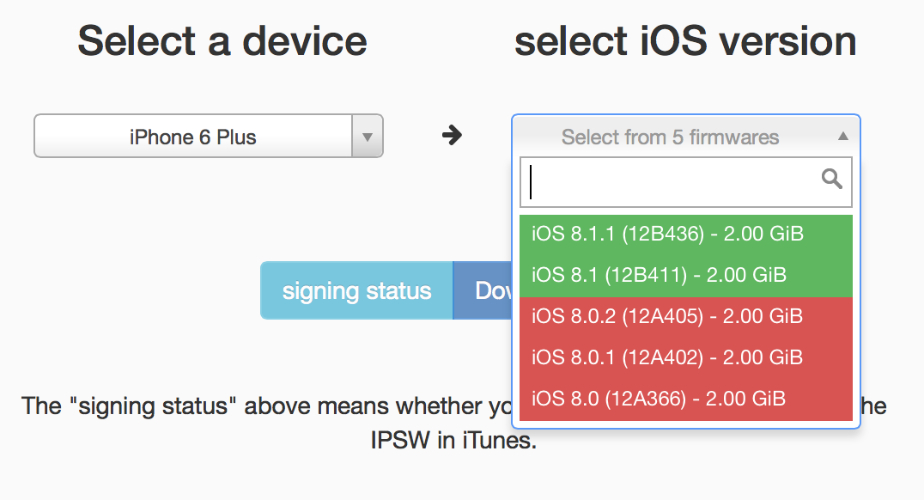 available firmware versions