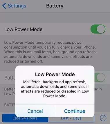 Disable Low Power Mode