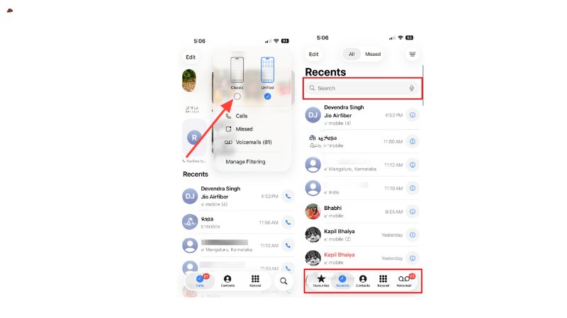 how to move search bar on iphone to top of screen