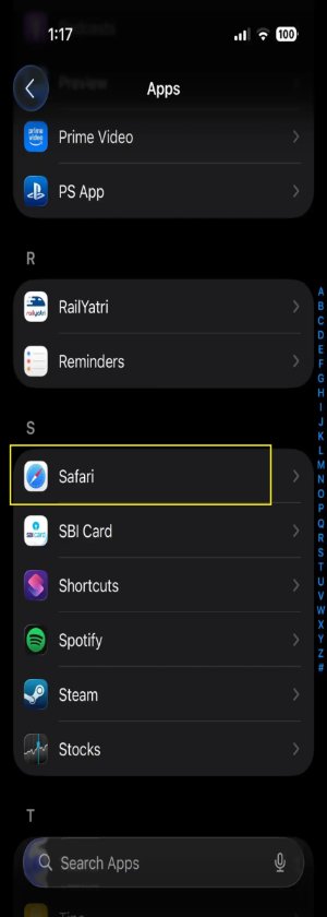how to move search bar to top on iphone 17