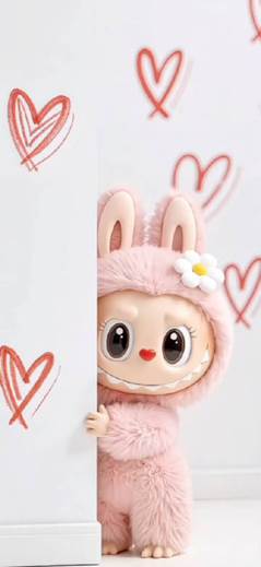 Peekaboo pink Labubu