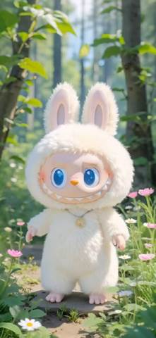 Labubu in the garden
