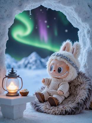 >Labubu Arctic Igloo Glow