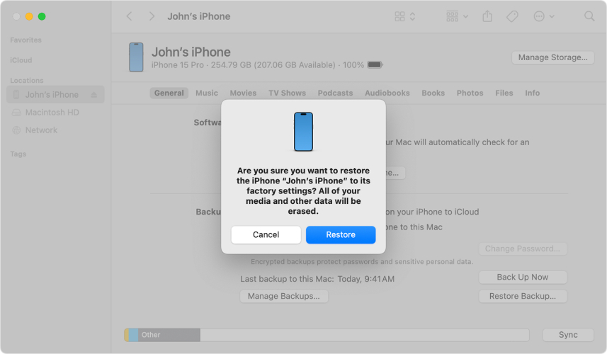 Try iTunes to Restore