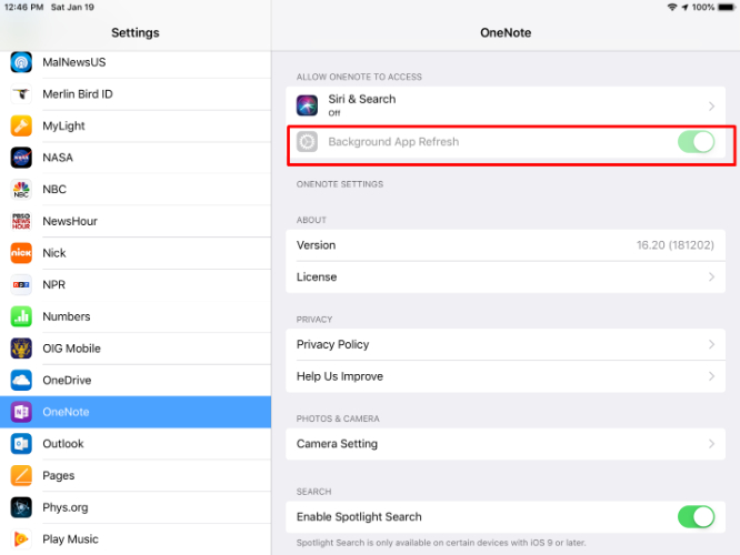 Turn Off Background App Refresh