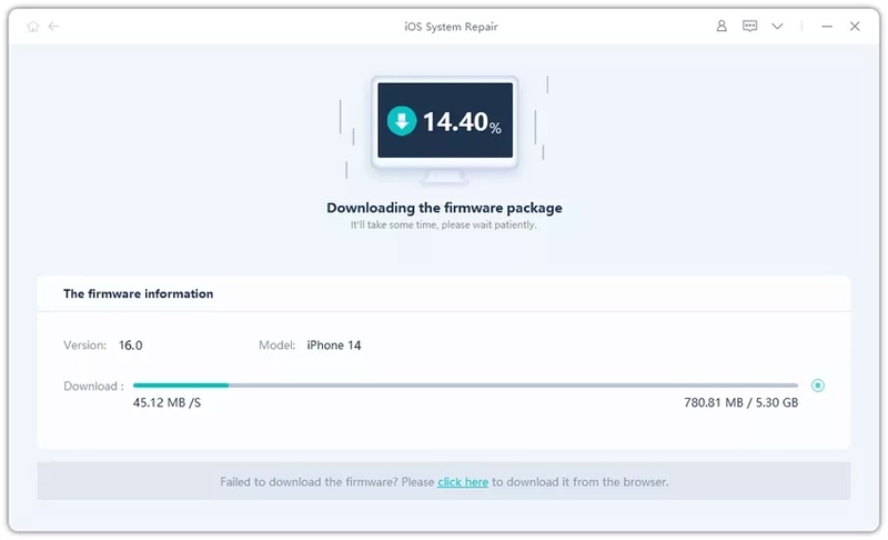 Check firmware version and click download
