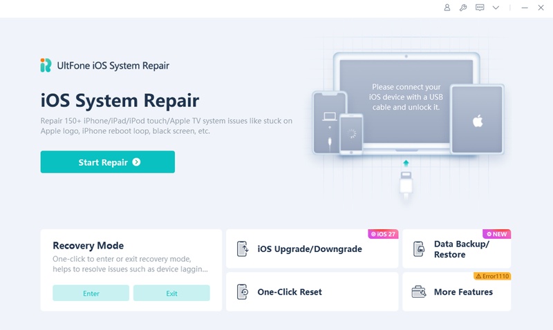 Connect iPhone and start repair