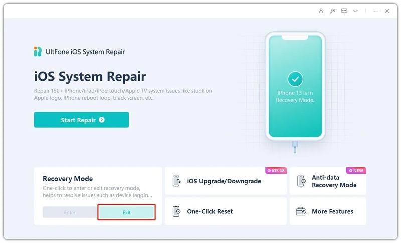 Connect iPhone to computer then choose Exit