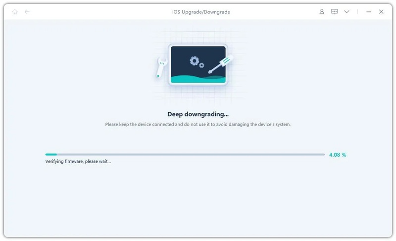 Device connected during iOS downgrade restart