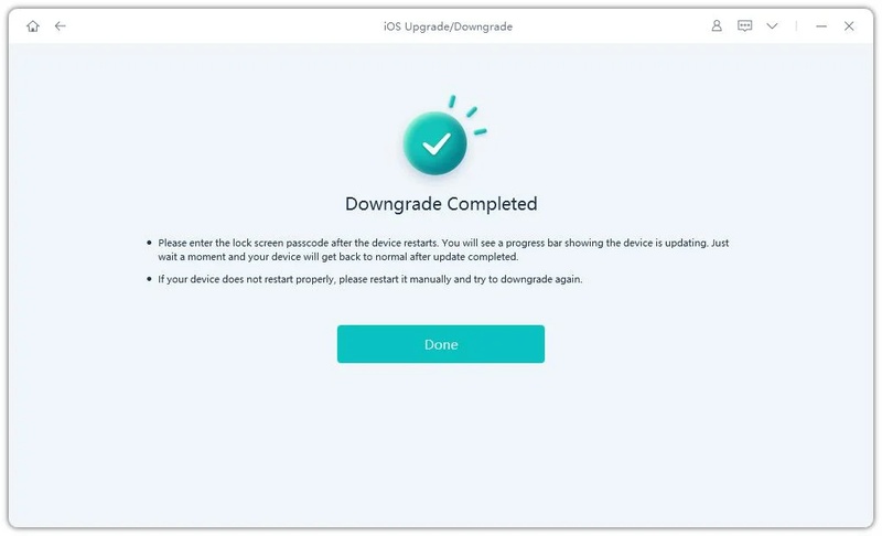 Device connected during iOS downgrade