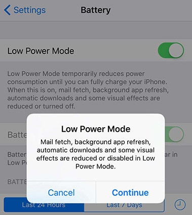 索引期間關閉低耗電模式