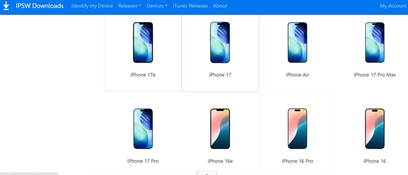 Download target iOS IPSW file