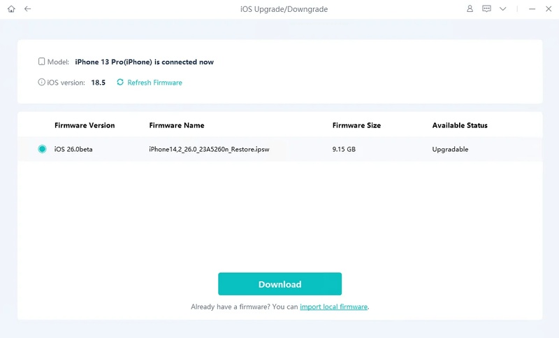 Downloading firmware for detected device