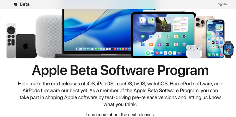 iDevice auf der Apple-Beta-Website registrieren