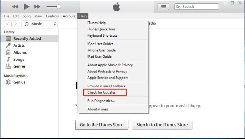 Option oder Shift für Updates gedrückt halten