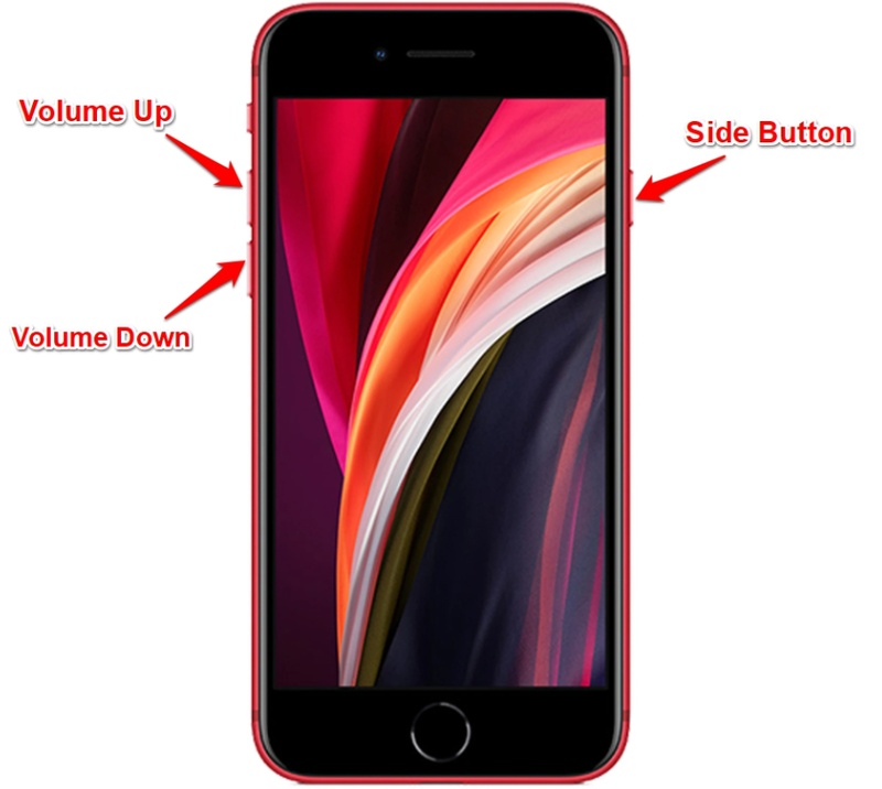 Hold Side button for Apple logo