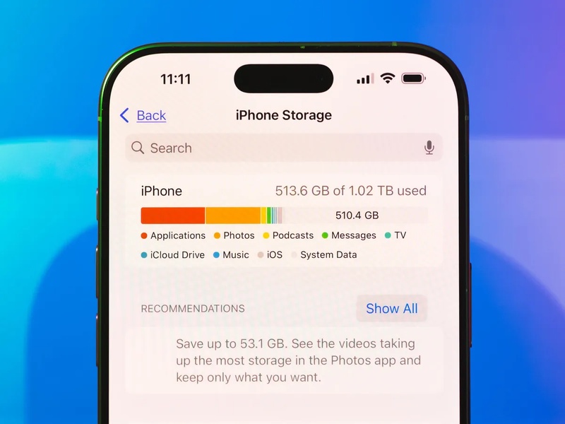 Insufficient space prevents iOS update check
