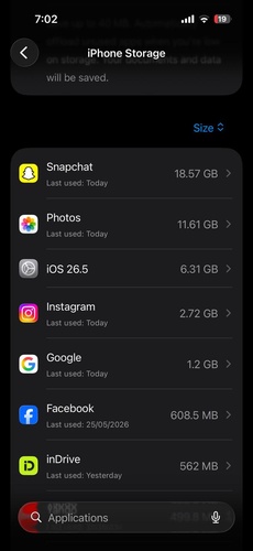 iOS 27 beta update file appears near top