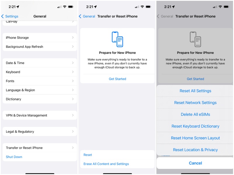 iPhone 重啟後設定恢復預設值，資料保留