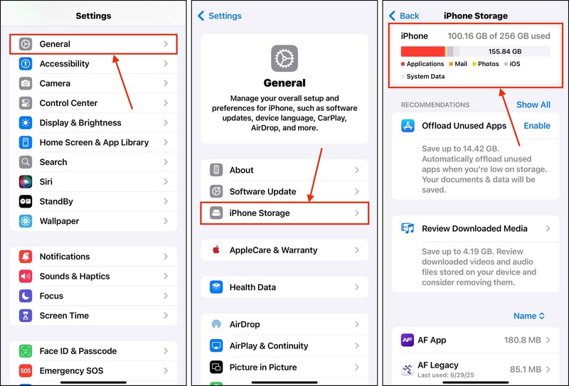 iPhone 儲存空間設定總覽