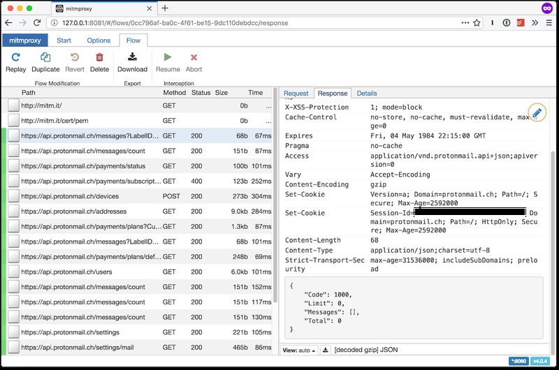 Modifying location data with mitmproxy