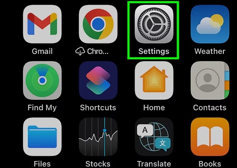 Open settings option