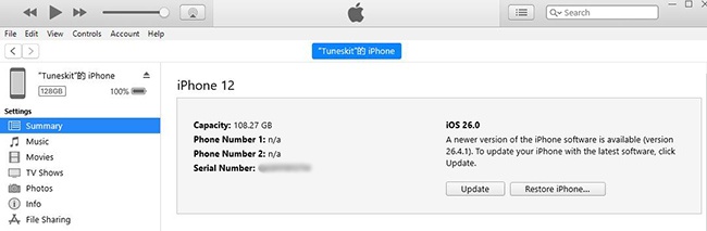 Option or shift click Restore iPhone