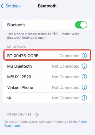 Pair dongle with iPhone via Bluetooth 1