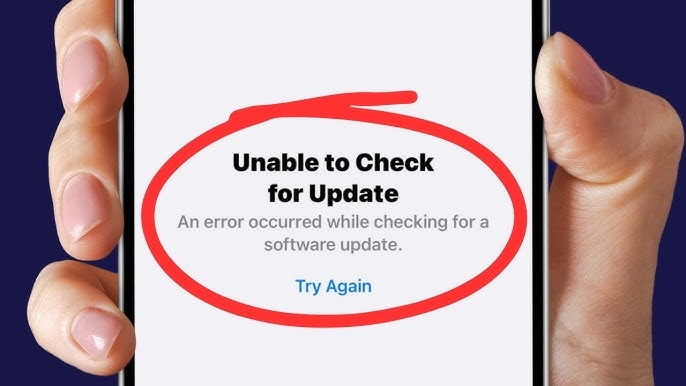 Reconnecting fixes iOS update check