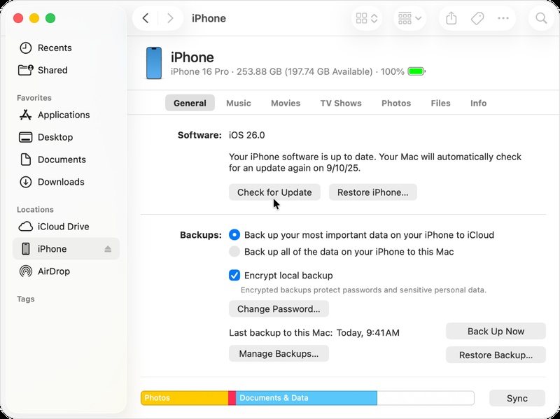Resolves persistent iOS update check failures