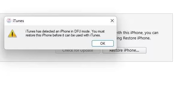 استعادة iPhone في وضع DFU