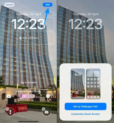 Select Add for lock or home