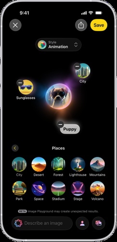 Select Image Playground for wallpaper