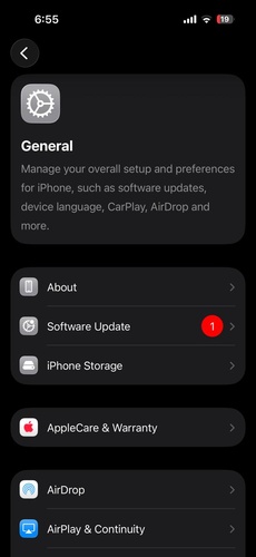 Settings General iPhone Storage screen