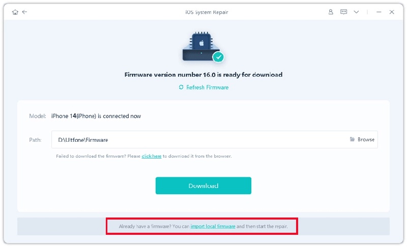 Stable internet needed for large firmware download