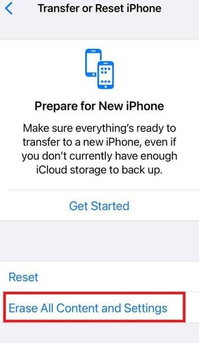 Alle Inhalte und Einstellungen auf dem iPhone löschen