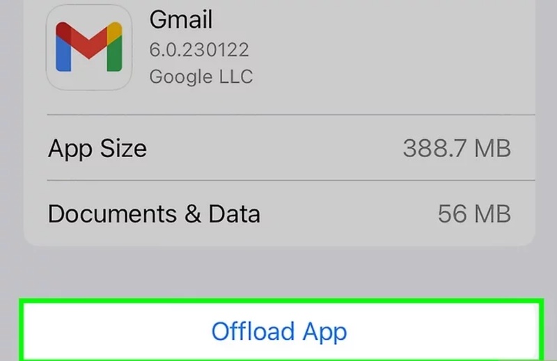 Tap to offload app