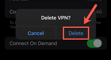 Turn off VPN connection within app