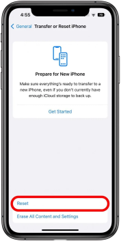Transfer or Reset iPhone.