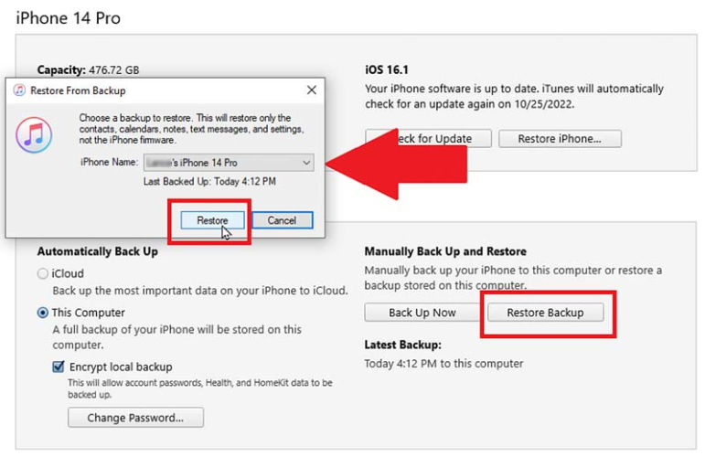 Backup Using iTunes