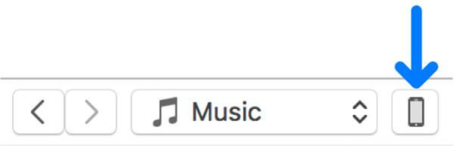 click iphone icon when using iTunes or Finder