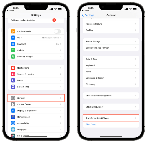 Factory Reset to Remove Screen Time