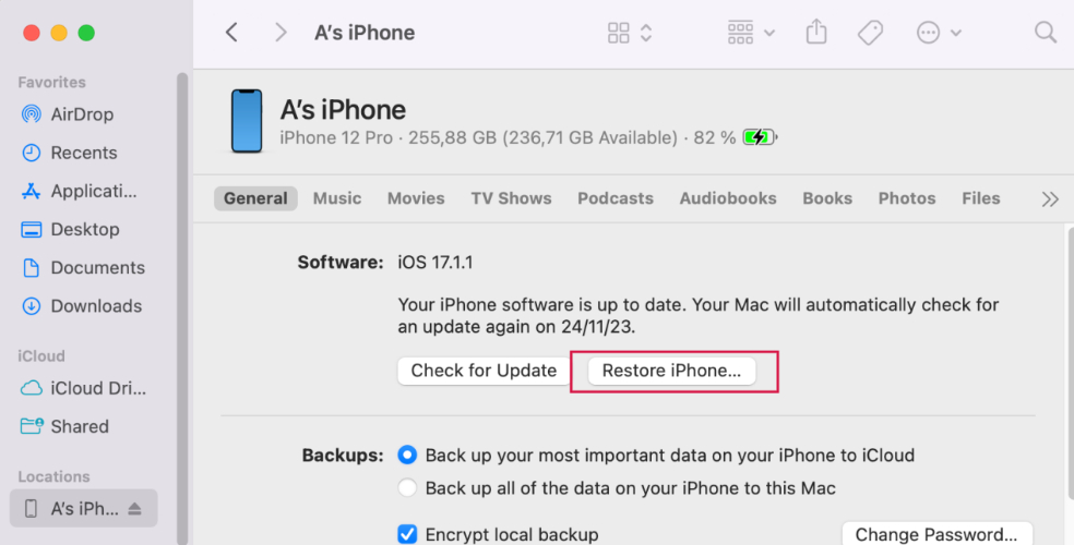 Factory Reset Your iPhone