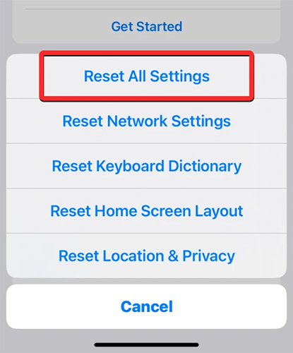 Restore iPhone Settings to Default